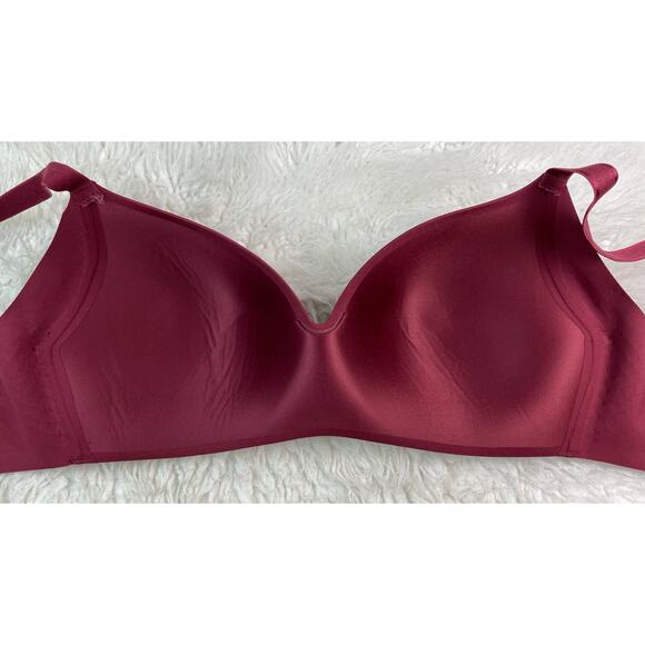 Knix Women's Size 32F Burgundy Wine Lightly Lined Wireless Contour T-Shirt Bra - Picture 3 of 4